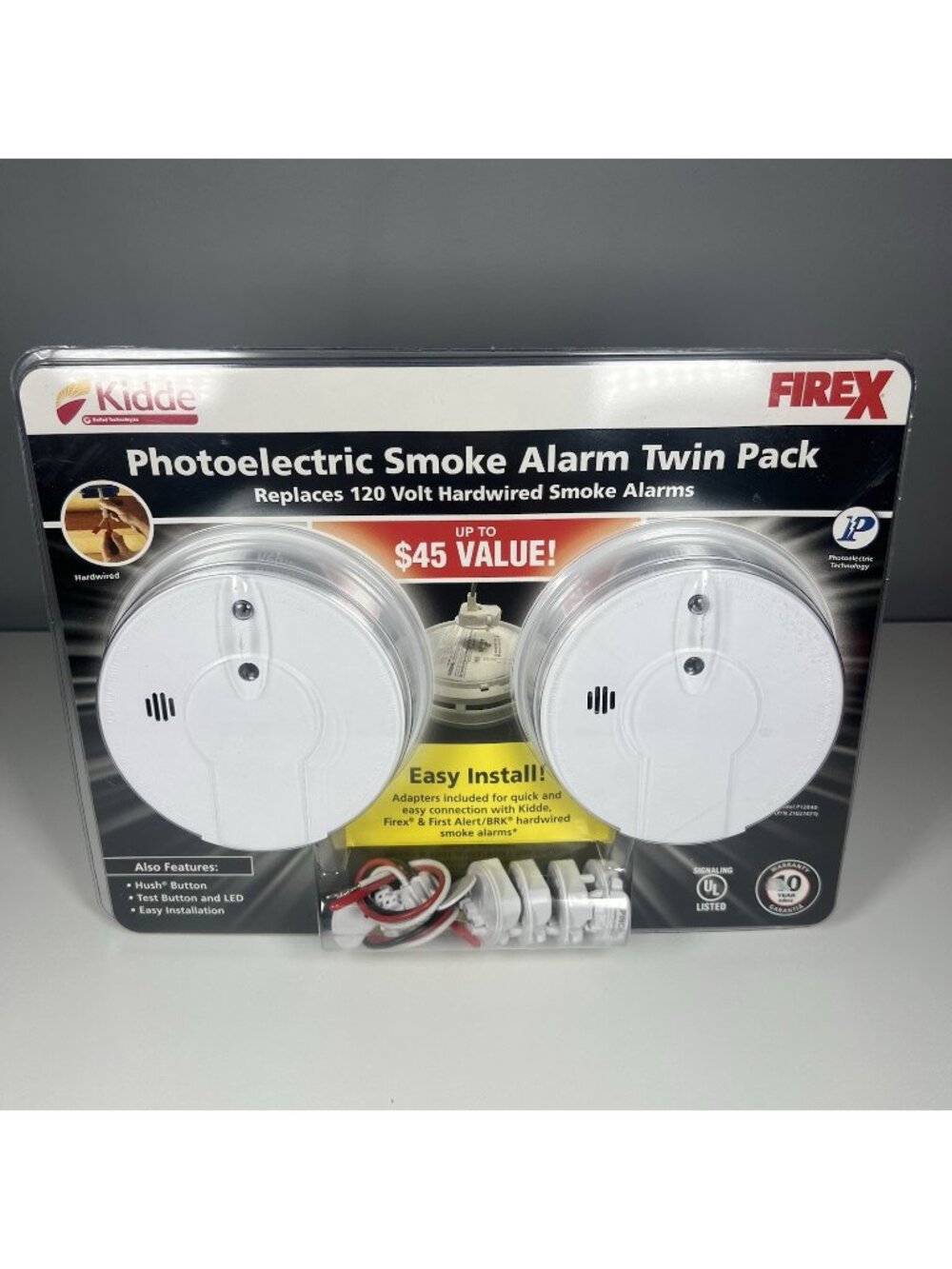 Kidde P12040 Firex Photoelectric Smoke Alarm Twin Pack System 120V Hardwired